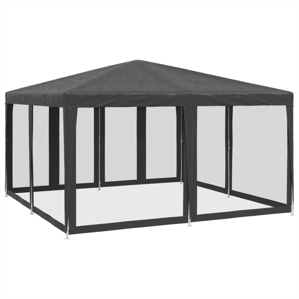 Party Tent with 8 Mesh Sidewalls Anthracite 4x4 m HDPE