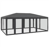 Party Tent with 10 Mesh Sidewalls Anthracite 6x4 m HDPE