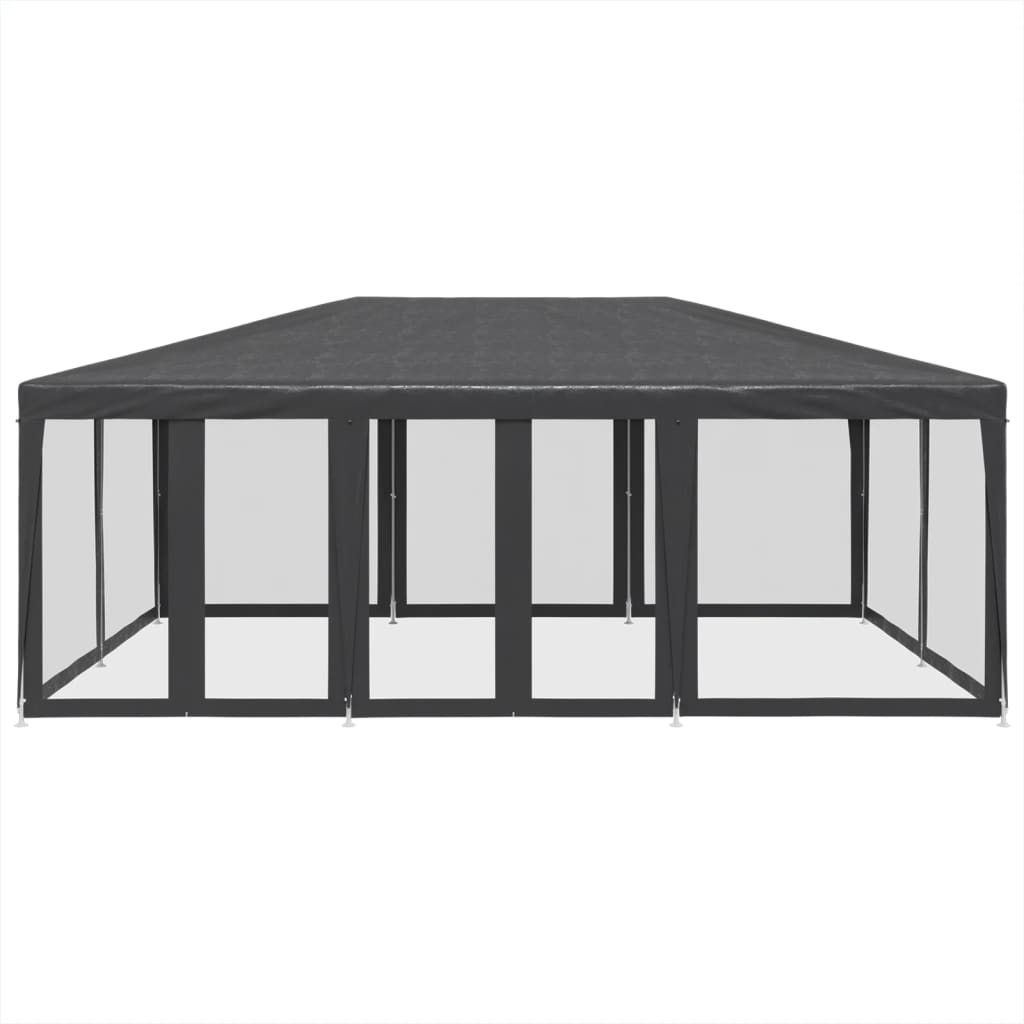 Party Tent with 10 Mesh Sidewalls Anthracite 6x4 m HDPE