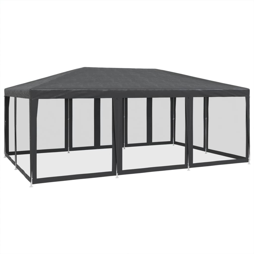 Party Tent with 10 Mesh Sidewalls Anthracite 6x4 m HDPE