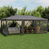 Party Tent with 10 Mesh Sidewalls Anthracite 6x4 m HDPE