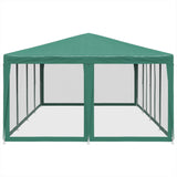 Party Tent with 12 Mesh Sidewalls Green 8x4 m HDPE