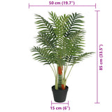 Artificial Palm Tree with 3 Trunks Green 85 cm PP