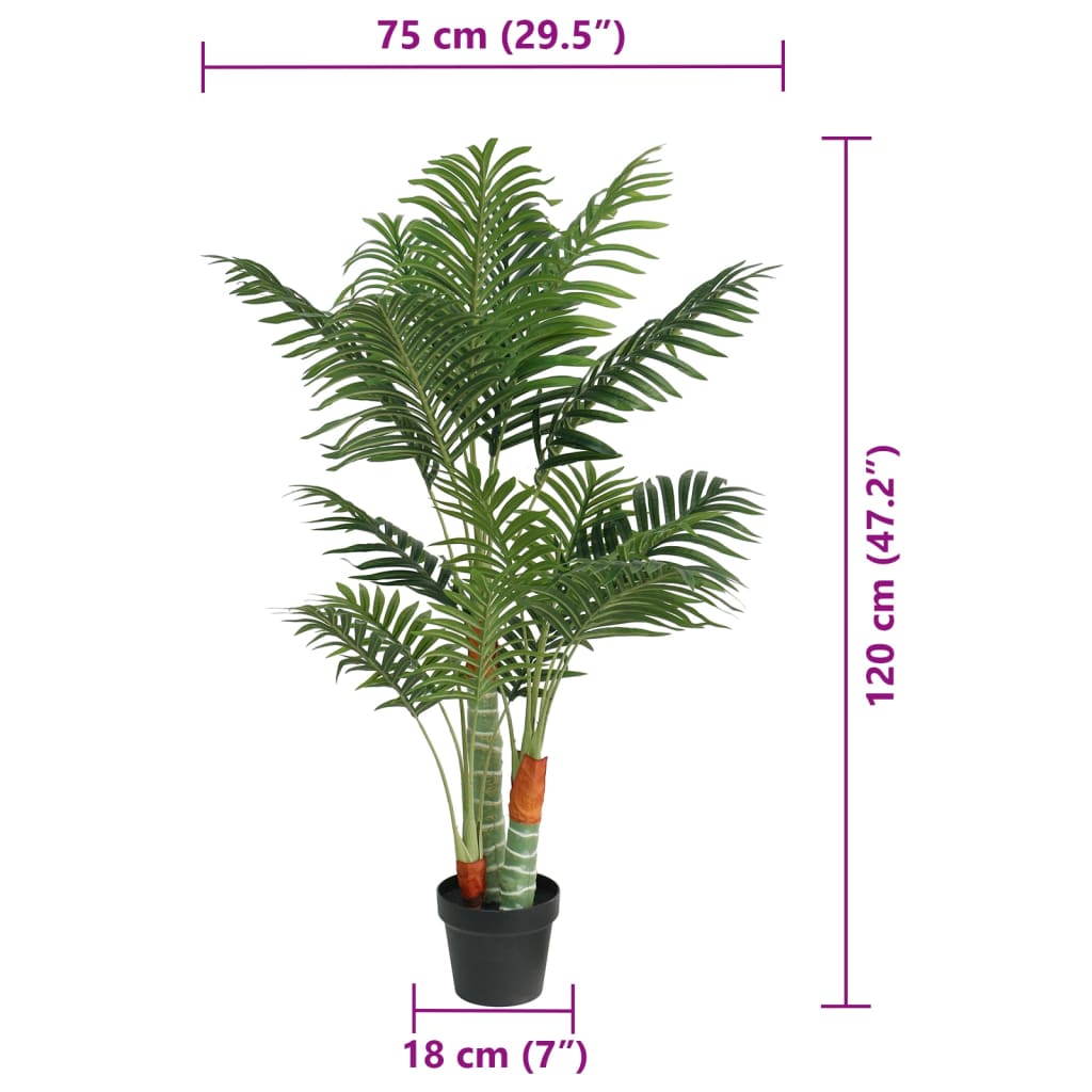 Artificial Palm Tree with 3 Trunks Green 120 cm PP