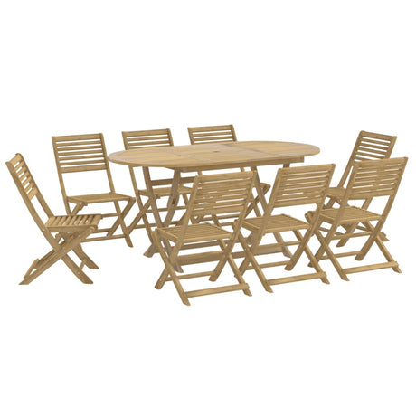 9 Piece Garden Dining Set Solid Wood Acacia