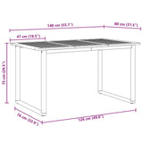 Garden Dining Set 7 pcs Grey and brown 140 x 80 x 75 cm