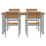 Garden Dining Set 5 pcs Grey and brown 160 x 80 x 75 cm