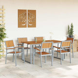 Garden Dining Set 7 pcs Grey and brown 160 x 80 x 75 cm