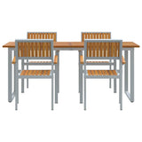 Garden Dining Set 5 pcs Grey and brown 180 x 90 x 75 cm