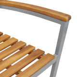 Garden Dining Set 5 pcs Grey and brown Solid acacia wood
