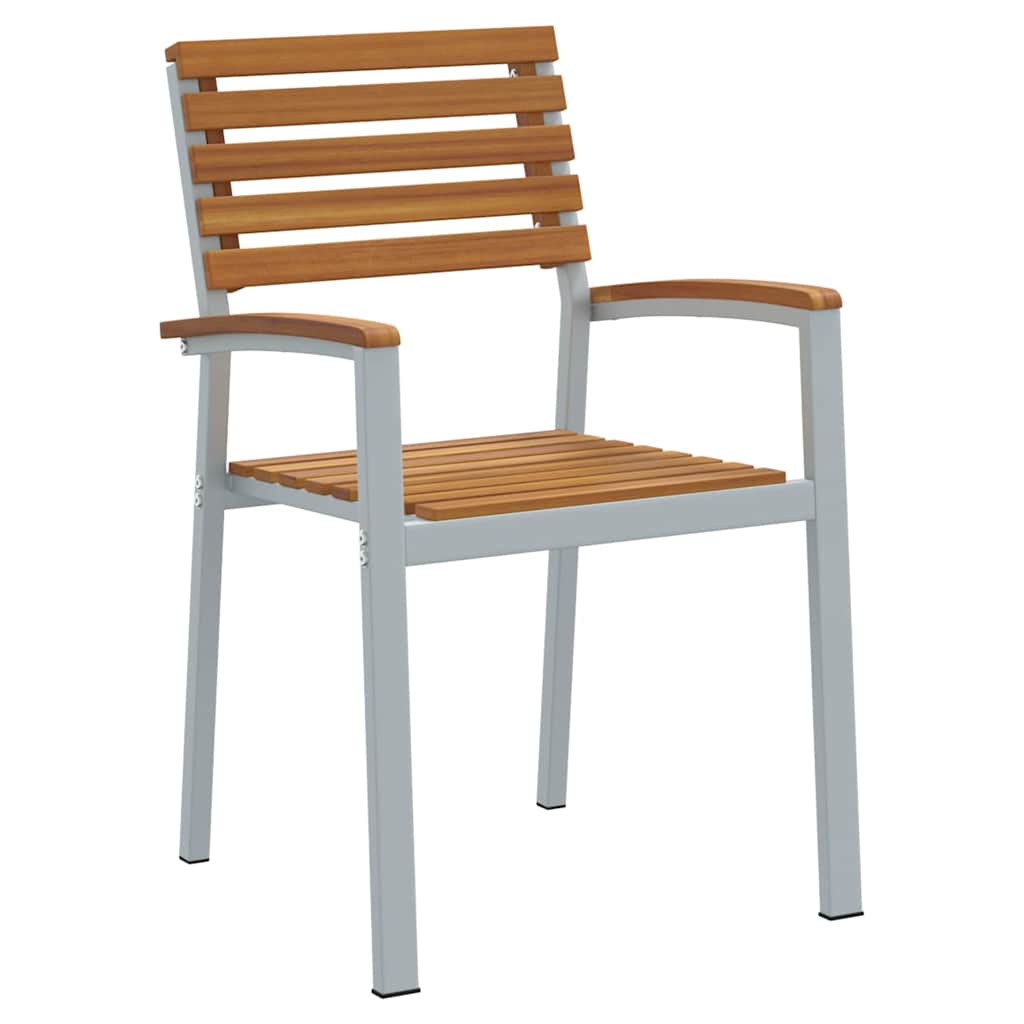 Garden Dining Set 5 pcs Grey and brown Solid acacia wood