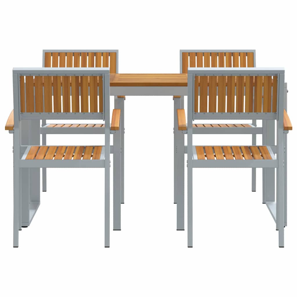 Garden Dining Set 5 pcs Grey and brown 140 x 80 x 75 cm