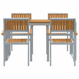 Garden Dining Set 5 pcs Grey and brown 140 x 80 x 75 cm