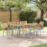 Garden Dining Set 7 pcs Grey and brown 160 x 80 x 75 cm