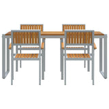 Garden Dining Set 5 pcs Grey and brown 180 x 90 x 75 cm