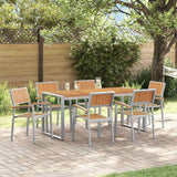 Garden Dining Set 7 pcs Grey and brown 180 x 90 x 75 cm