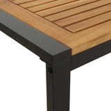 Garden Dining Set 7 pcs Black and brown 200 x 90 x 75 cm