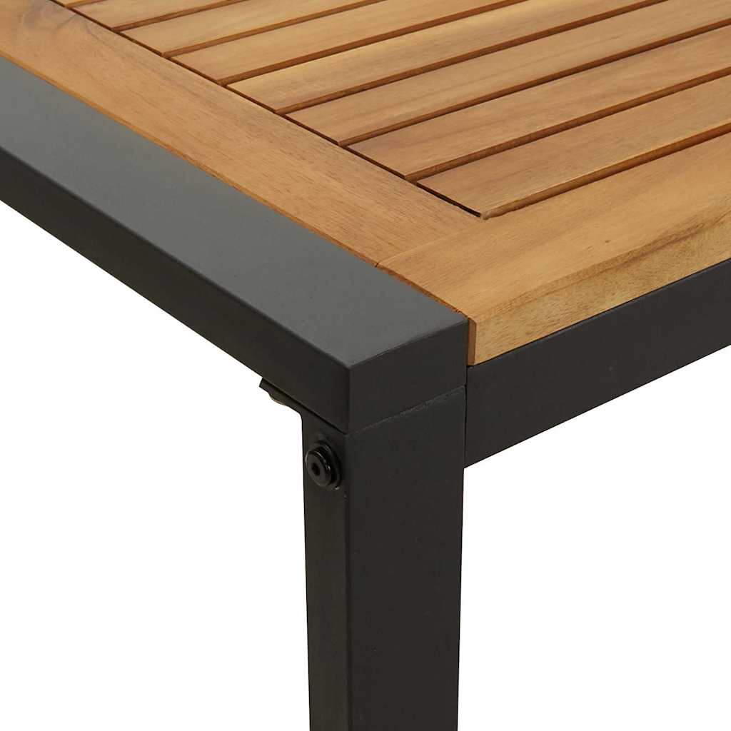 Garden Dining Set 9 pcs Black and brown 200 x 90 x 75 cm