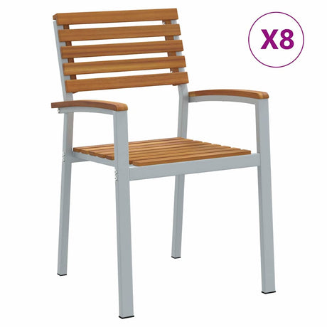 Garden Chair 8 pcs Brown 56 x 57 x 87cm Solid Acacia wood