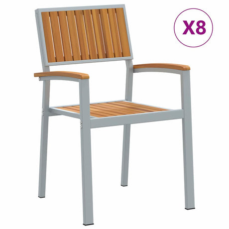 Garden Chair 8 pcs Brown 56 x 57 x 87cm Solid Acacia wood