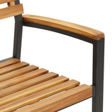 Garden Dining Set 3 pcs Black Solid Acacia Wood