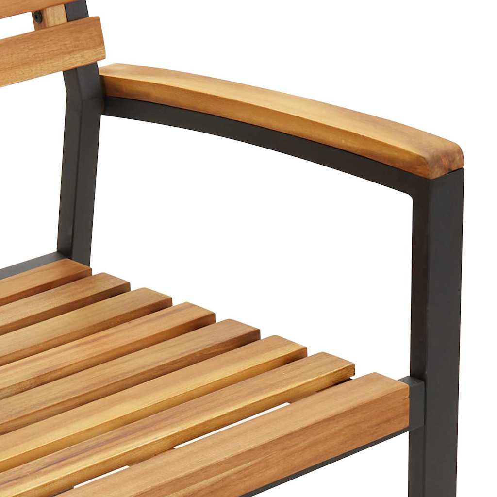 Garden Dining Set 5 pcs Black Solid Acacia Wood