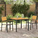 Garden Dining Set 3 pcs Black Solid Acacia Wood