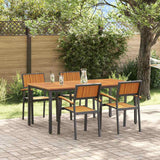 Garden Dining Set 5 pcs Black and brown 180 x 90 x 75 cm