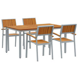 Garden Dining Set 5 pcs Grey and brown 150 x 90 x 75 cm