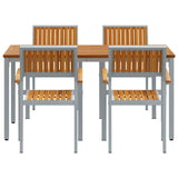 Garden Dining Set 5 pcs Grey and brown 150 x 90 x 75 cm