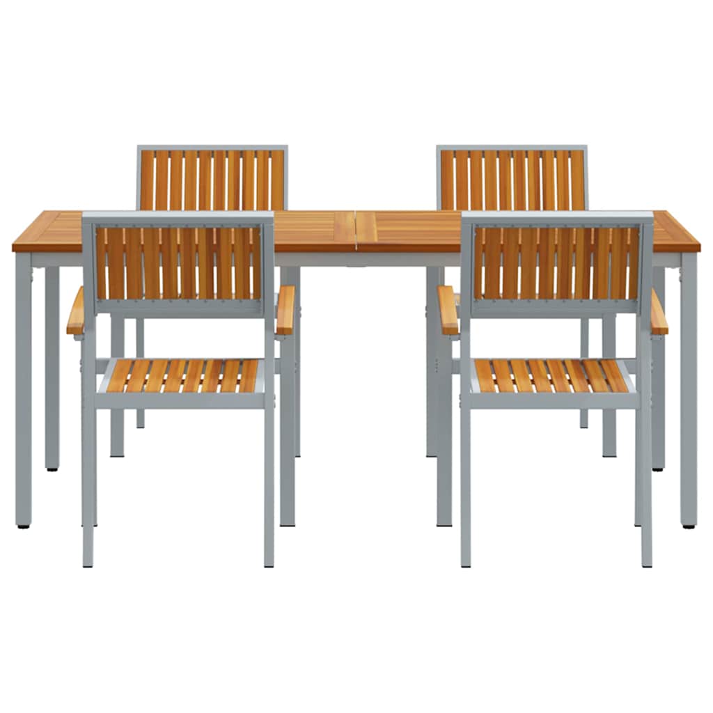 Garden Dining Set 5 pcs Grey and brown 180 x 90 x 75 cm