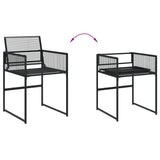 5 Piece Garden Dining Set Black Poly Rattan