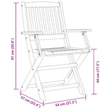 5 Piece Folding Garden Dining Set Solid Wood Acacia