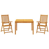 3 Piece Garden Dining Set Solid Wood Acacia