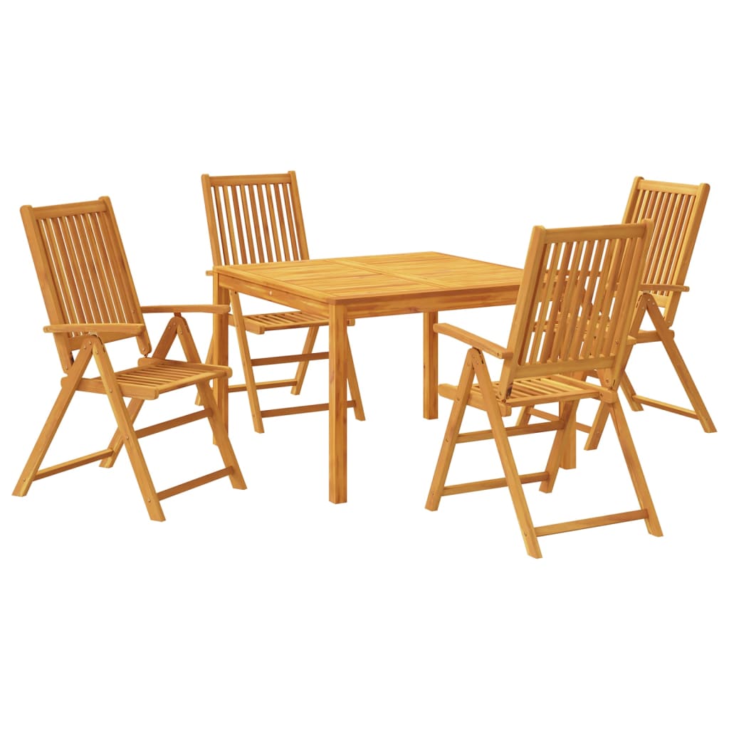 5 Piece Garden Dining Set Solid Wood Acacia