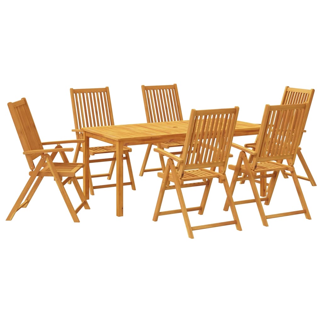 7 Piece Garden Dining Set Solid Wood Acacia