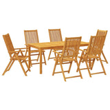 7 Piece Garden Dining Set Solid Wood Acacia