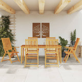 7 Piece Garden Dining Set Solid Wood Acacia