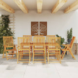 9 Piece Garden Dining Set Solid Wood Acacia