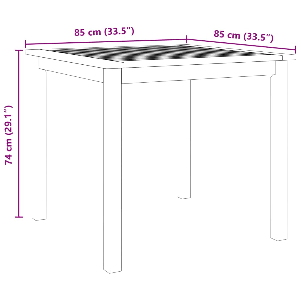 5 Piece Garden Dining Set Solid Wood Acacia