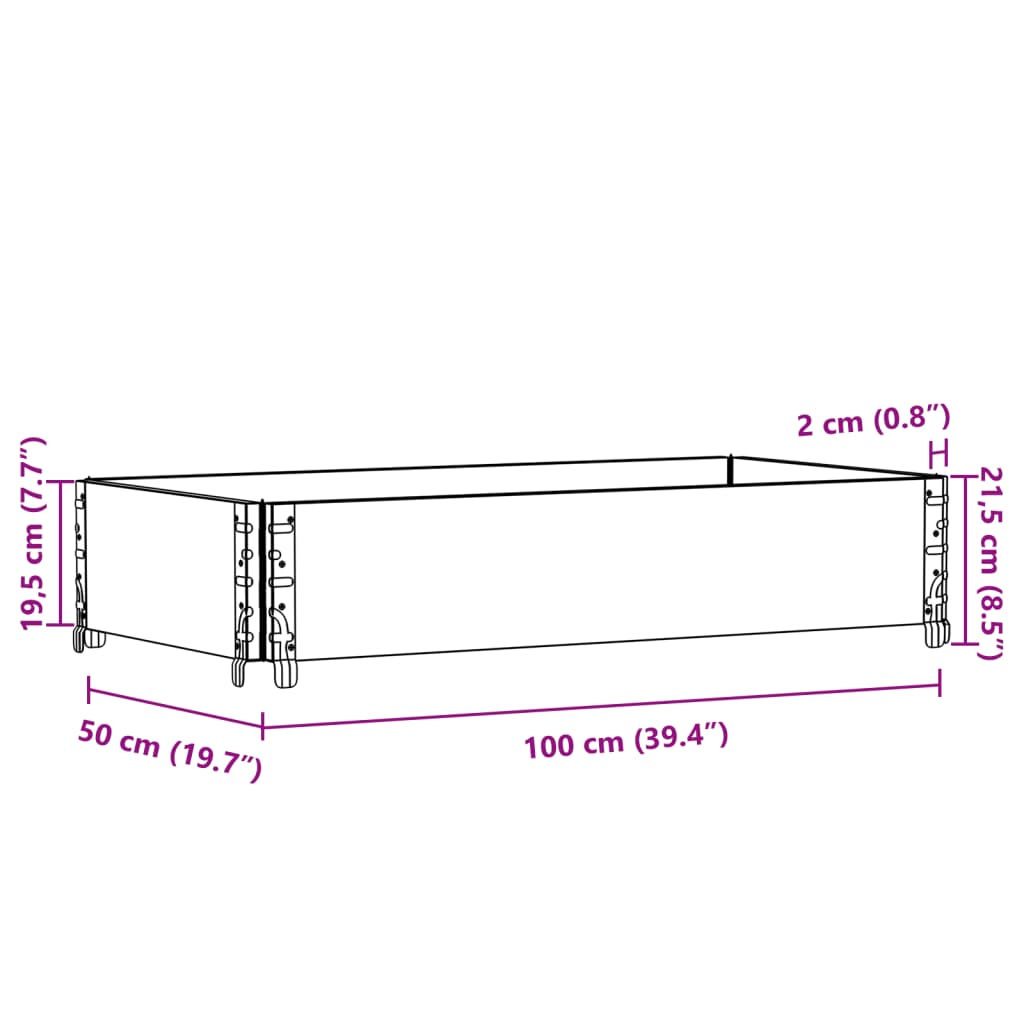 Garden Planter Black 100x50 cm Solid Wood Pine