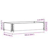 Garden Planter Black 100x50 cm Solid Wood Pine