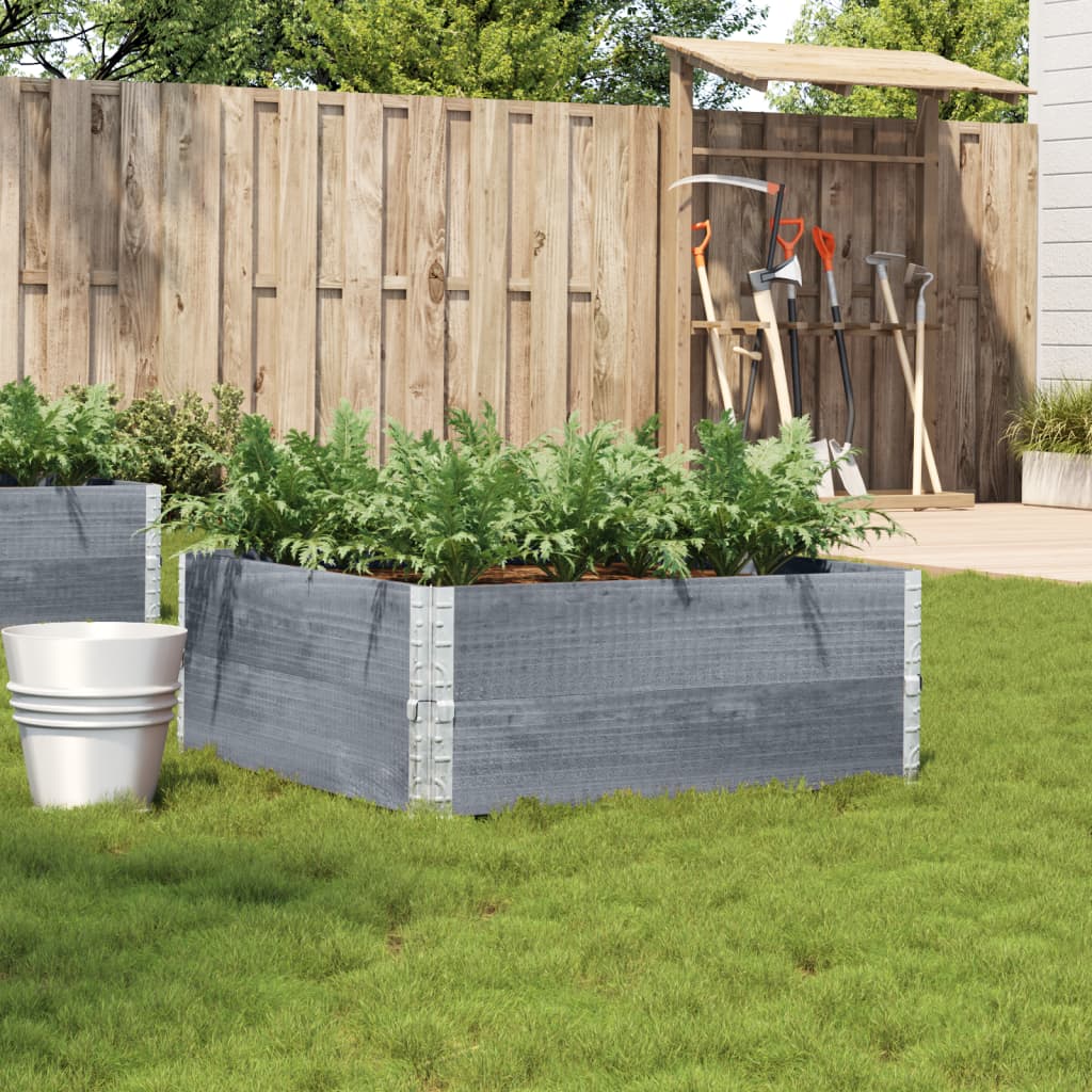 Garden Planter Grey 100x100 cm Solid Wood Pine