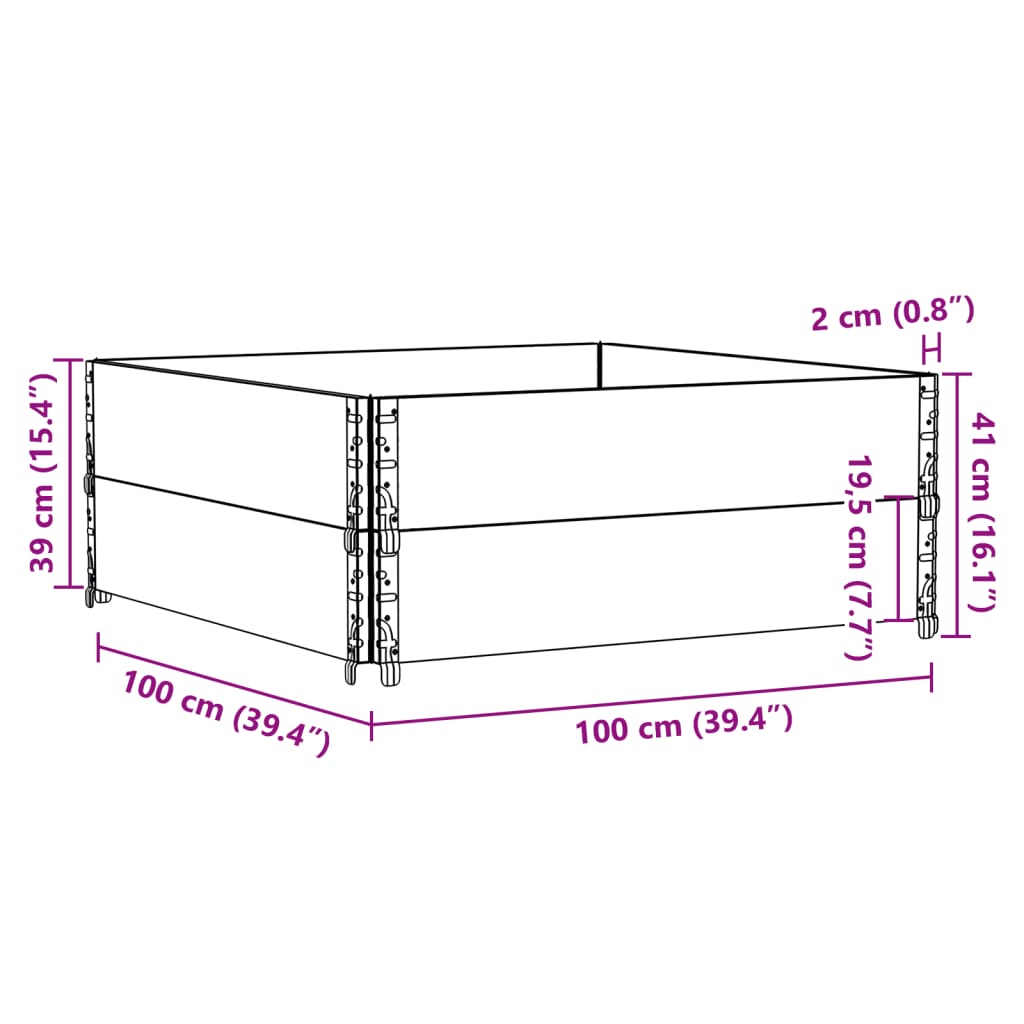 Garden Planter Grey 100x100 cm Solid Wood Pine