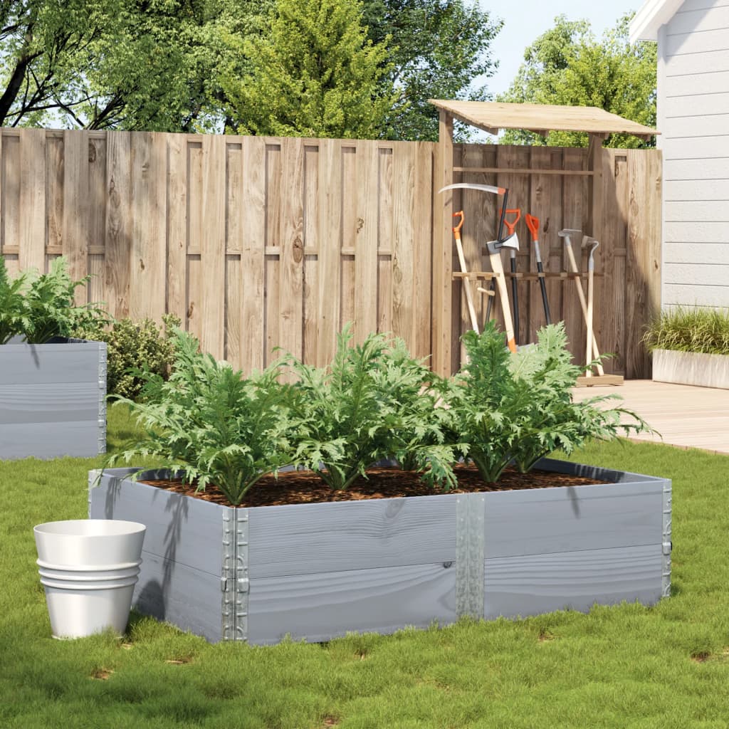 Garden Planter Grey 150x100 cm Solid Wood Pine
