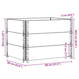 Garden Planter Brown 80x60 cm Solid Wood Pine