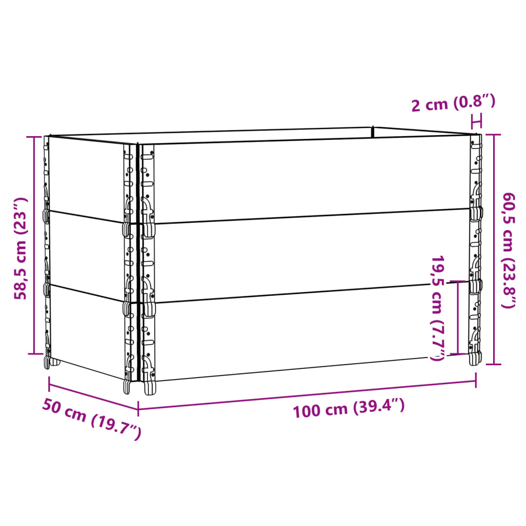 Garden Planter Brown 100x50 cm Solid Wood Pine