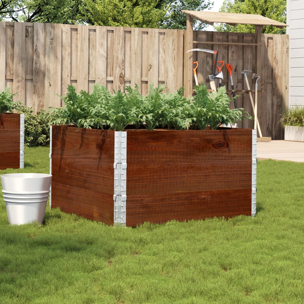 Garden Planter Brown 100x100 cm Solid Wood Pine