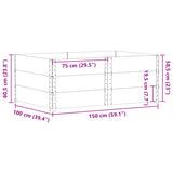 Garden Planter Grey 150x100 cm Solid Wood Pine
