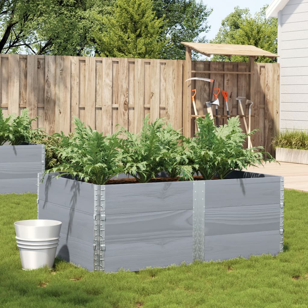 Garden Planter Grey 150x100 cm Solid Wood Pine